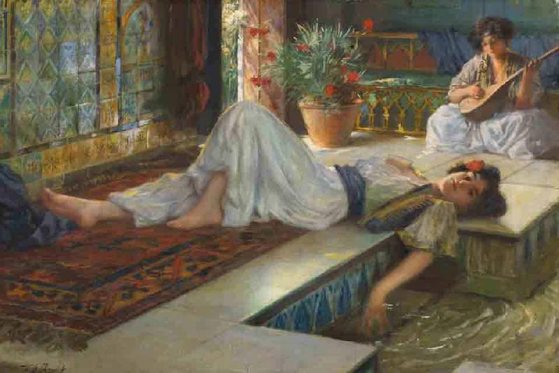 Ferdinand Max Bredt Leisure of the odalisque China oil painting art